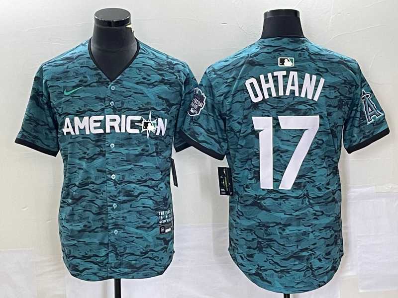 Mens Los Angeles Angels #17 Shohei Ohtani Teal 2023 All Star Cool Base Stitched Jersey1->los angeles angels->MLB Jersey